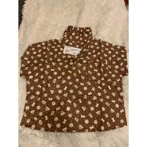 Kids Scrubs Top and Pants Bone Print